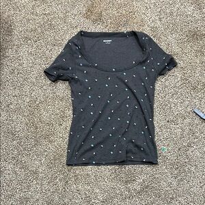 Old Navy Gray Fitted Short Sleeve Tee